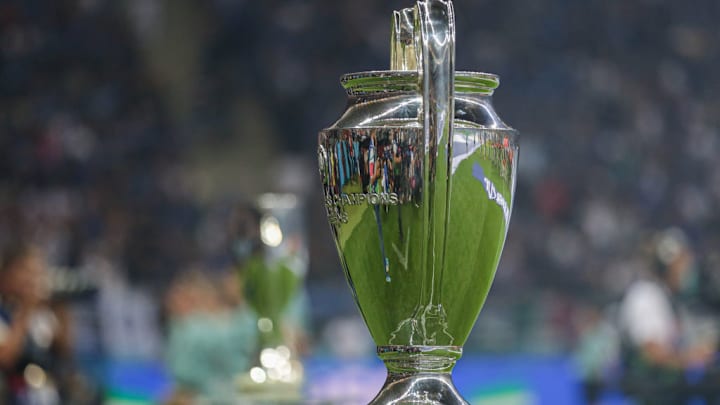The Champions League Trophy seen during