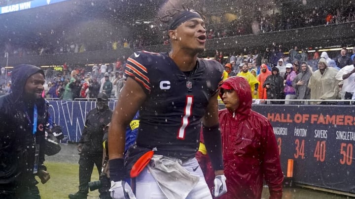 The Chicago Bears celebrated their Week 1 upset over the San Francisco 49ers in an epic way. The Chicago Bears celebrated their Week 1 upset over the San Francisco 49ers in an epic way.