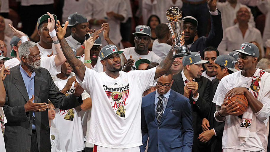 LeBron James celebrates a title