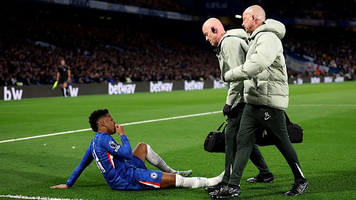 Momento de la lesión de Estevao con el Chelsea, el pasado 18 de abril.