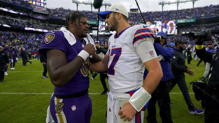 Here's what Josh Allen and Lamar Jackson said to each other after their Week 4 battle. Here's what Josh Allen and Lamar Jackson said to each other after their Week 4 battle.