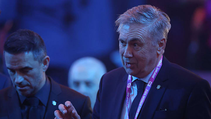Carlo Ancelotti, técnico de Brasil, durante la ceremonia del sorteo del Mundial 2026. Carlo Ancelotti, técnico de Brasil, durante la ceremonia del sorteo del Mundial 2026.