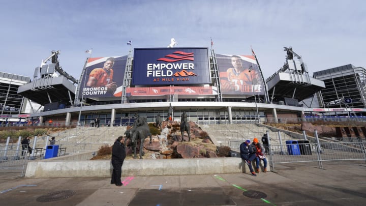 Broncos install new grass of Mile High Stadium.