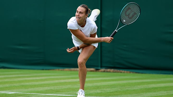 Sabalenka esta concentrada en ir por el título en Wimbledon. Sabalenka esta concentrada en ir por el título en Wimbledon.