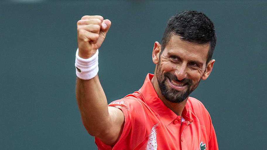 Novak Djokovic on May 21, 2025. | FABRICE COFFRINI/AFP via Getty Images