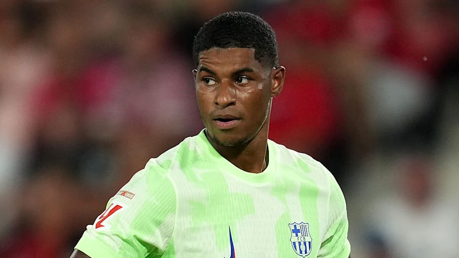 Marcus Rashford played a little over 25 minutes in his official Barcelona debut. | Alex Caparros/Getty Images