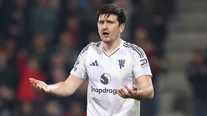 Harry Maguire was sent off against Bournemouth last month.