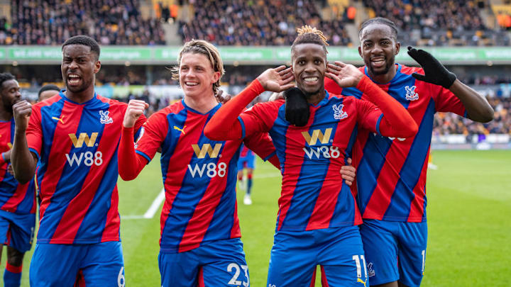 Wilfried Zaha Jean-Philippe Mateta Conor Gallagher Crystal Palace Wolves Premier League