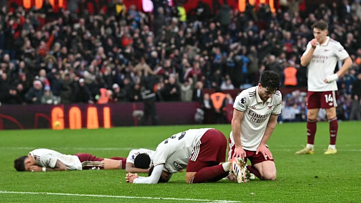 Arsenal were beaten late in the day at Villa Park.