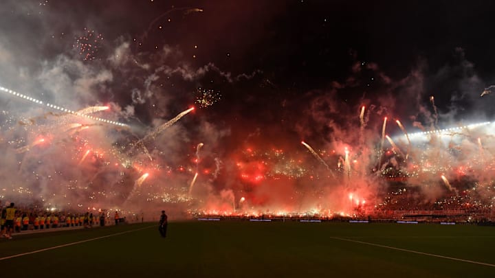 Festa da torcida do River Plate no Monumental de Núñez