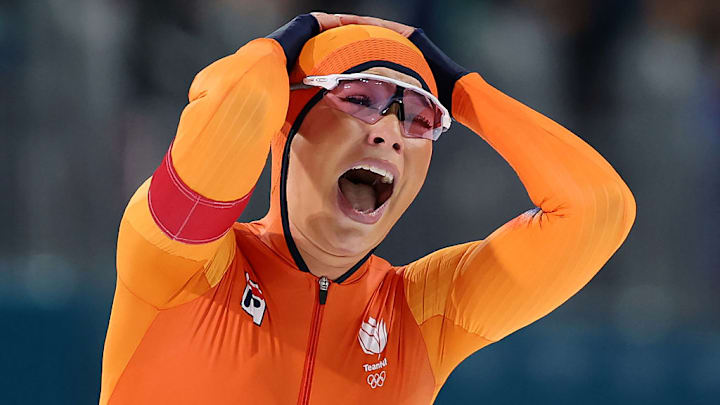 Jutta Leerdam, la neerlandesa que rompió un récord olímpico en los 1,000 metros de patinaje de velocidad