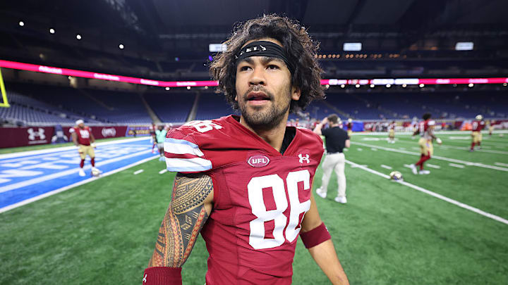 Samson Nacua of the UFL's Michigan Panthers on April 18, 2025. Samson Nacua of the UFL's Michigan Panthers on April 18, 2025.