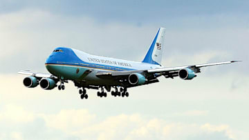 Air Force One in flight.