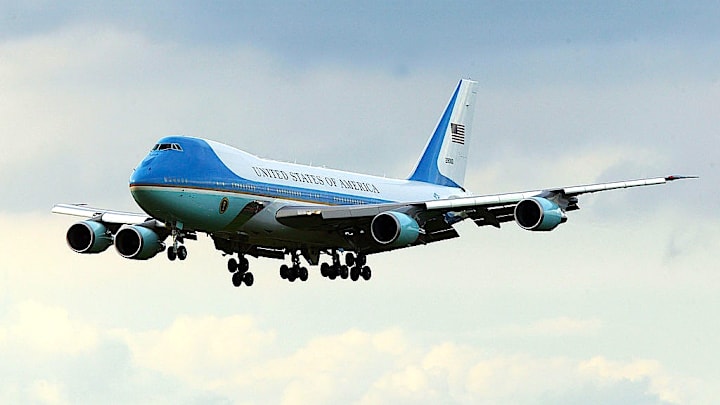 Air Force One in flight.