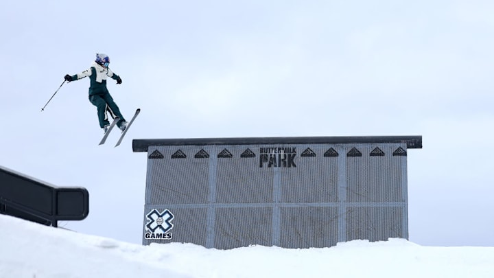 La china Eileen Gu, durante una competencia. La china Eileen Gu, durante una competencia.