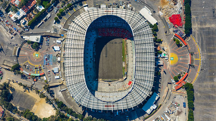 Foto aérea del Estadio Azteca, tomada el 6 de enero de 2026