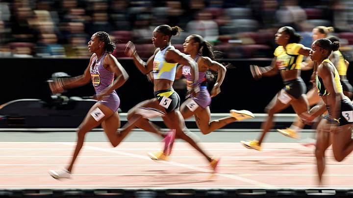 Melissa Jefferson-Wooden, de Estados Unidos, gana la final de los 100 Metros femenil del World Athletics Ultimate Championship. Melissa Jefferson-Wooden, de Estados Unidos, gana la final de los 100 Metros femenil del World Athletics Ultimate Championship.