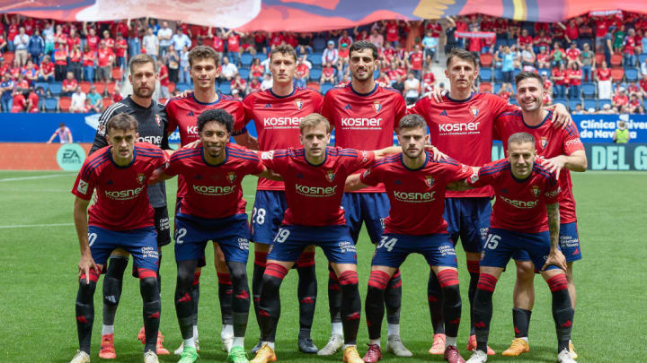 Titular team of the CA Osasuna during the Spanish football...