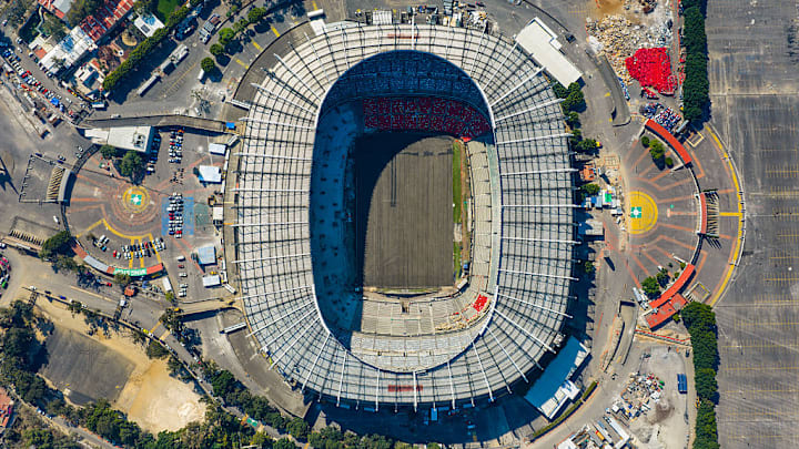 Foto aérea del Estadio Azteca, tomada el 6 de enero de 2026