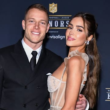 Christian McCaffrey and Olivia Culpo on Feb. 9, 2023.