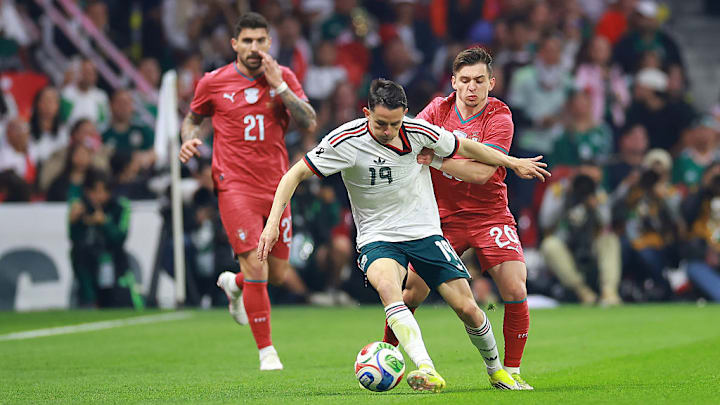 Álvaro Fidalgo, en su debut con la selección mexicana en el partido ante Portugal