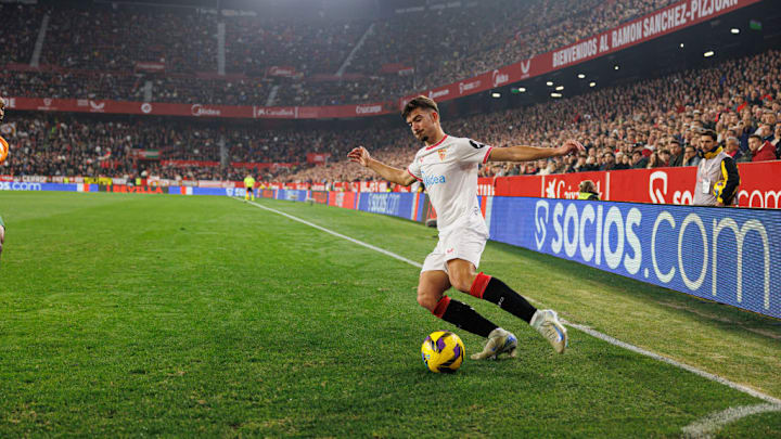 Kike Salas (Sevilla FC) seen in action during the LaLiga EA...