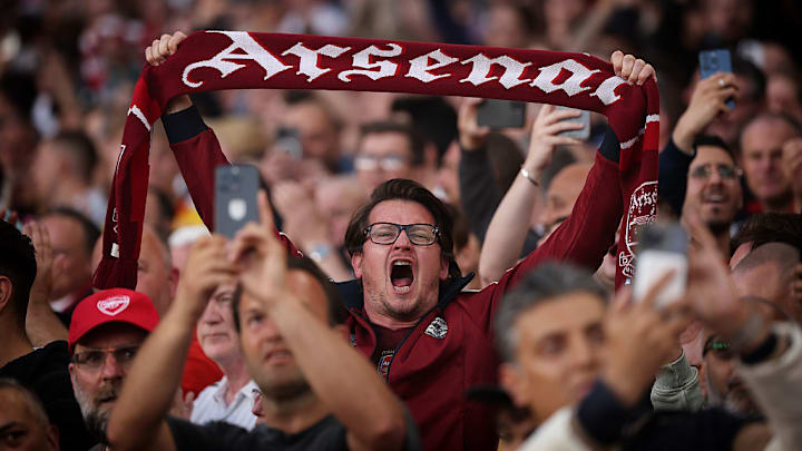 Arsenal fans seen during the UEFA Champions League 2024/25...