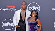 Simone Biles donned a custom Athleta gown for the ESPYs, which she attended with husband Jonathan Owens.
