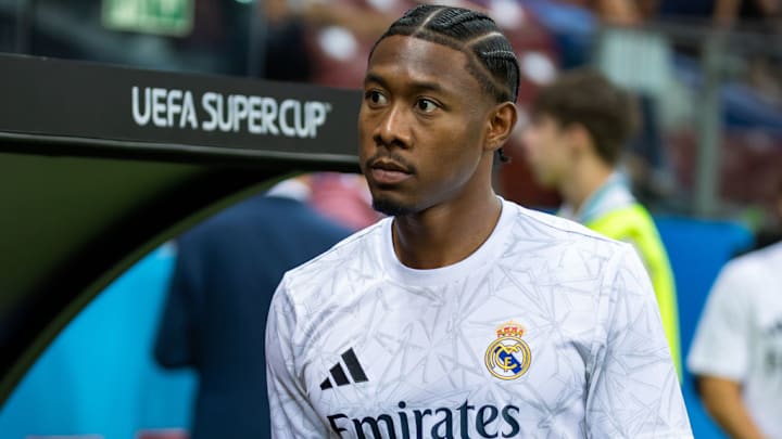 David Alaba of Real seen during the UEFA Super Cup 2024...