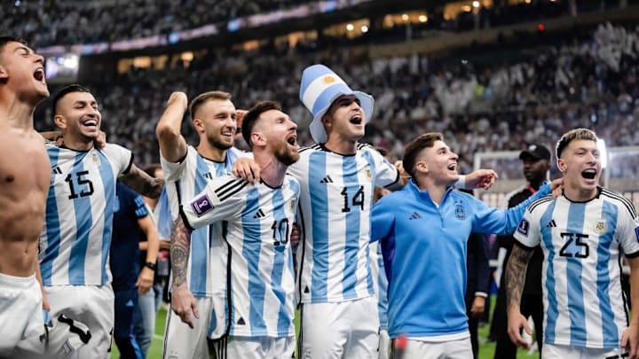 Angel Correa, Lionel Messi, Exequiel Palacios, Julian Alvarez, Lisandro Martinez