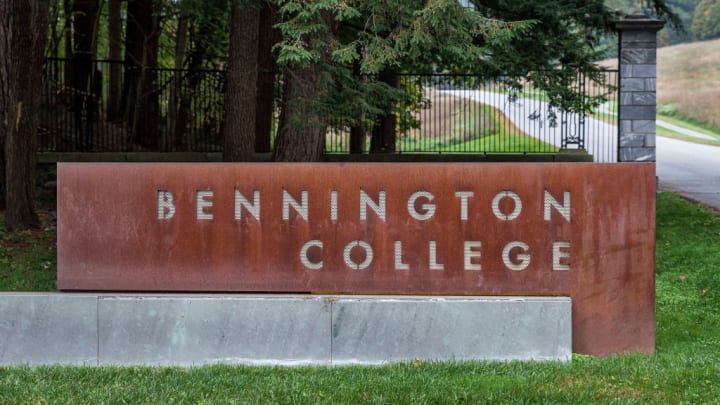 The entrance to Bennington College is pictured