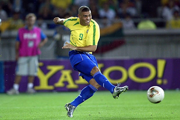 Brazil striker Ronaldo at the 2002 World Cup.