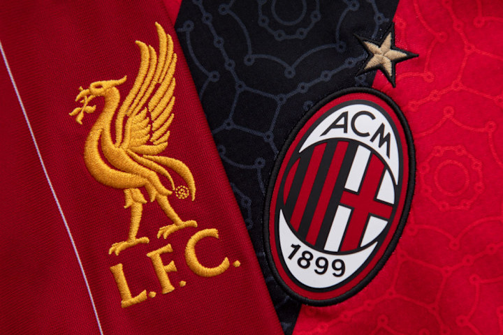 The Liverpool and AC Milan Club Badges