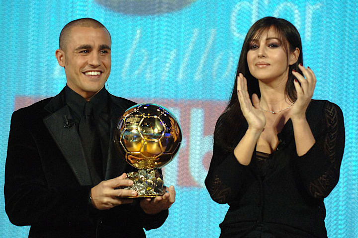 Soccer - 2006 Ballon D'or 2006 - Fabio Cannavaro and Monica Bellucci