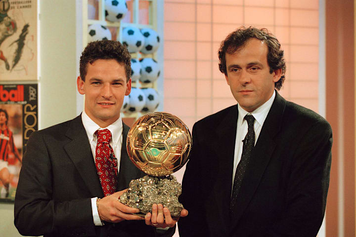 Italian Soccer Player Roberto Baggio and Michel Platini