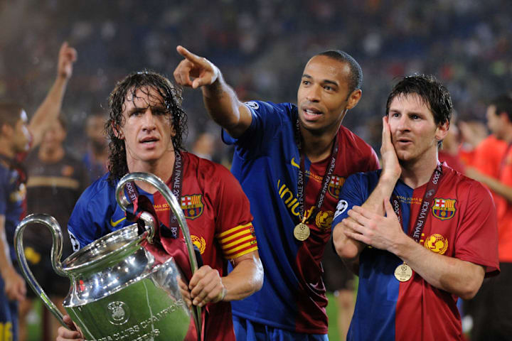 Carles Puyol, Thierry Henry, Lionel Messi