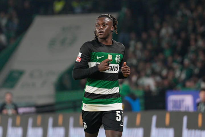Geovany Quenda of Sporting CP in action during the Liga...