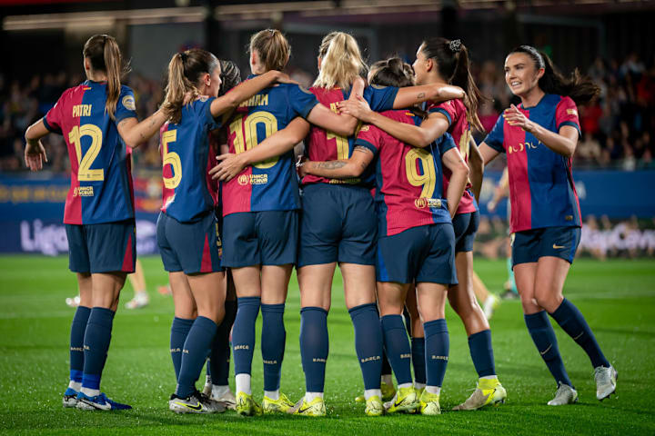 Alexia Putellas (FC Barcelona) celebrates after scoring her...