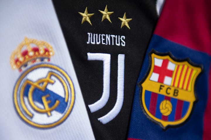 The Real Madrid, Juventus and Barcelona Club Badges