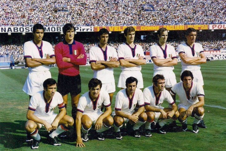 Claudio Olinto de Cervalho Nenè, Enrico Albertosi, Angelo Domenghini, Giuseppe Tomasini, Comunardo Niccolai, Luigi Riva, Pierluigi Cera, Sergio Gori, Erlardo Mancin, Mario Martiradonna, Ricciotti Greatti