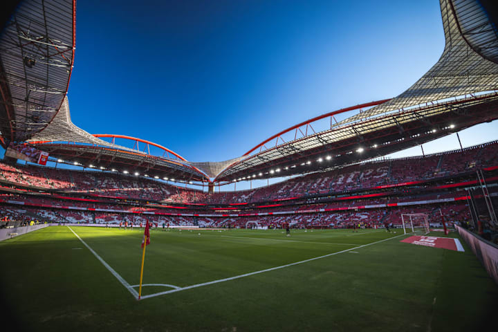 General view of the Estadio da Luz before the start of the...