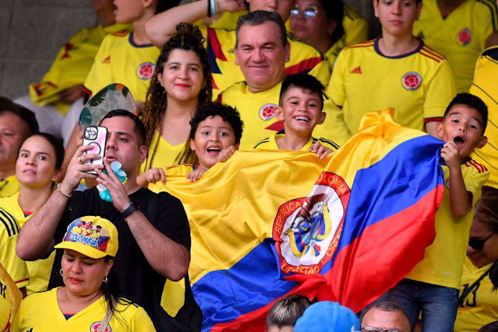 Torcida da Colômbia em Barranquilla.