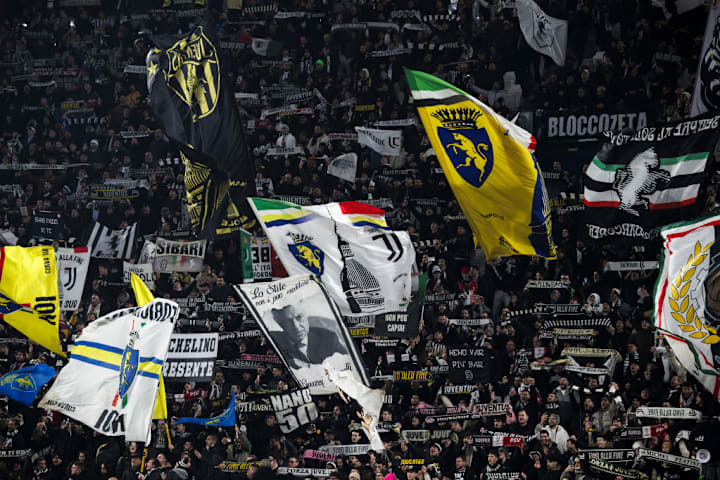 Fans of Juventus FC in sector 'Curva Sud' show their support...