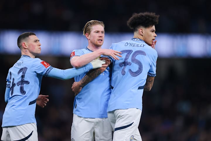 Nico O'Reilly, Kevin De Bruyne, Phil Foden