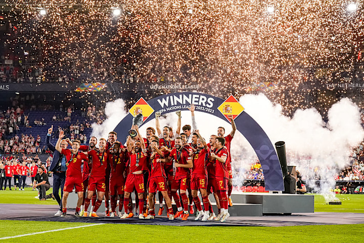 David Raya, Luis de la Fuente, Sergio Canales, Yeremy Pino, Mikel Merino, Marco Asensio, Nacho, Rodri, Gavi, Dani Olmo, Fabian Ruiz, Aymeric Laporte, Dani Carvajal, Robin Le Normand, Martin Zubimendi, Fran Garcia, Jesus Navas  and Unai Simon, Ansu Fati, Joselu, Kepa Arrizabalaga, Alvaro Morata, Jordi Alba, Rodrigo