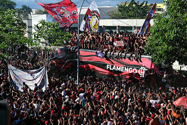 O AeroFla, no embarque do Flamengo