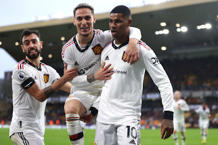 Marcus Rashford, Bruno Fernandes, Antony