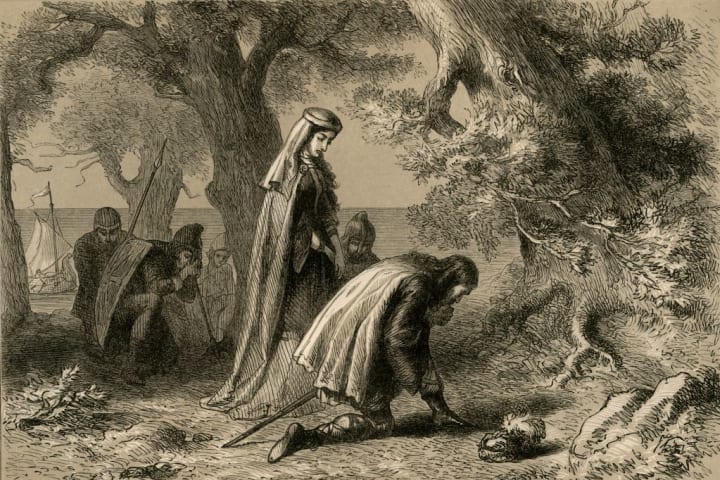 A scene on the shore of Vinland.