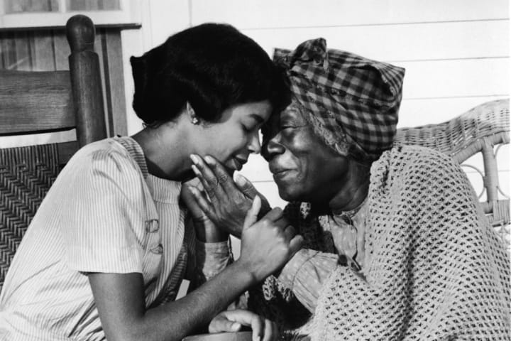 Irene Cara And Beah Richards are pictured in 'Roots'