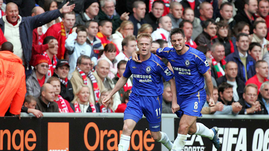 Chelsea celebrate at Anfiel